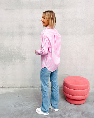 LIZZIE STRIPED SHIRT - PINK/LIGHT BLUE - By Lenz