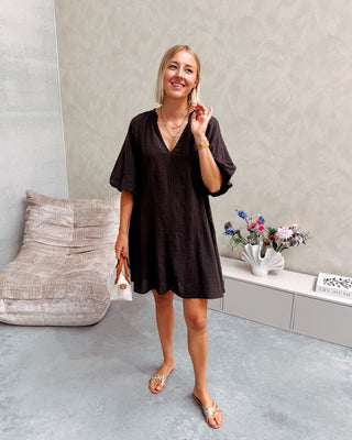 FIORE DRESS - BROWN - By Lenz