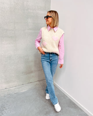 LIZZIE STRIPED SHIRT - PINK/LIGHT BLUE - By Lenz