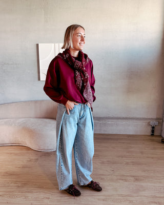PUFFY SWEATER - BURGUNDY