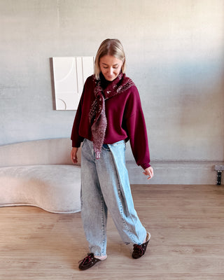 PUFFY SWEATER - BURGUNDY