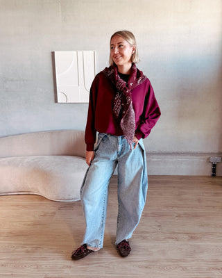 KIKI PAISLEY SCARF - BURGUNDY