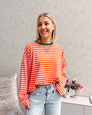 TOOS STRIPED LONGSLEEVE - ROSE/ORANGE/GREEN - By Lenz