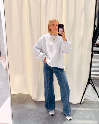 MOMMY SWEATER - GREY/DARK BLUE - By Lenz