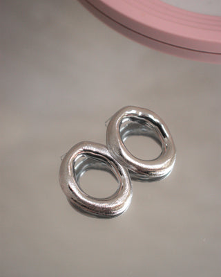 ORGANIC SHAPE EARRINGS - SILVER - By Lenz