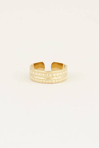 DOTTED PATTERN RING - GOLD - By Lenz
