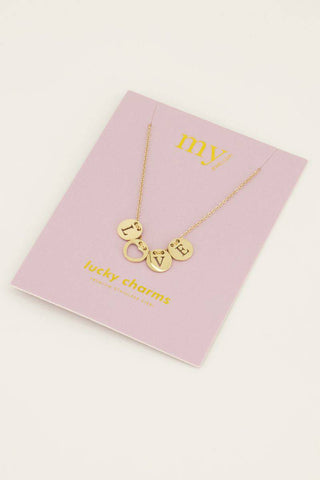 LUCKY CHARMS NECKLACE LOVE - GOLD - By Lenz